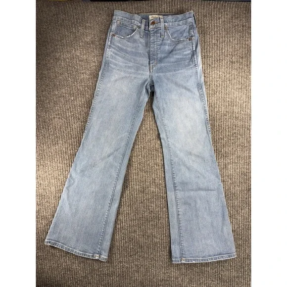 MADEWELL Jeans Women's 27 X 28 Denim Light Wash High-Rise Retro Flare - Picture 2 of 11